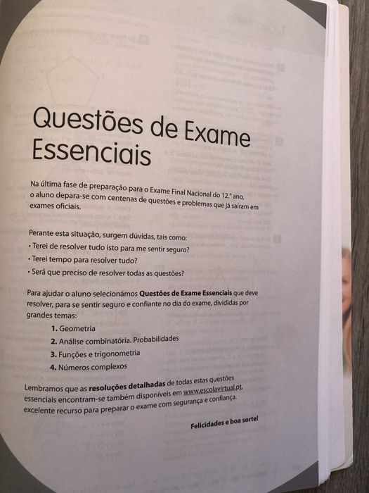 Livro de preparação para exame de matemática A