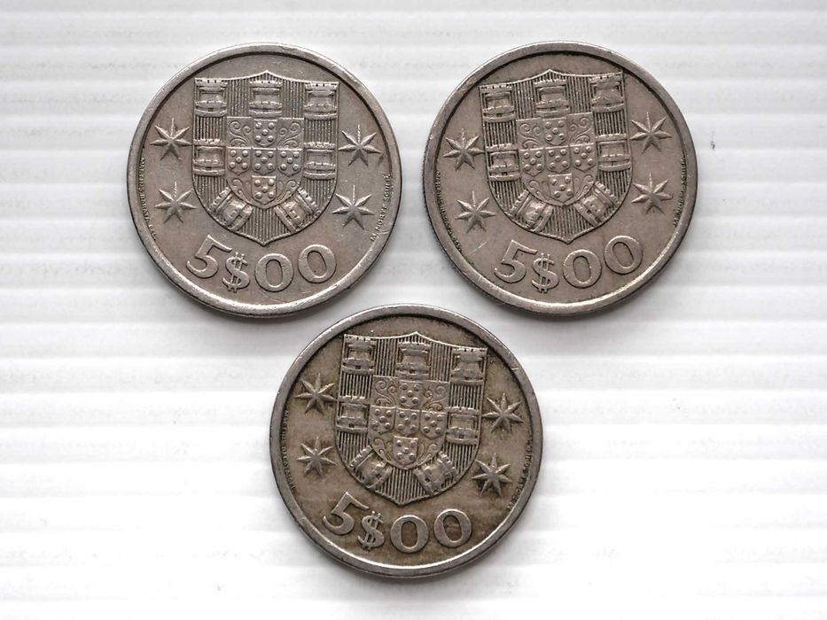 Lote de 3 Moedas 5 Escudos 1968