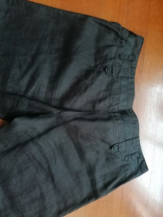 Calça linho castanha