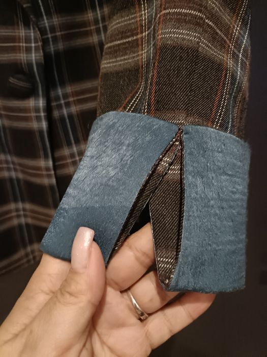 Marynarka żakiet by o La La , krata brąz błękit, beż , uniwersalny