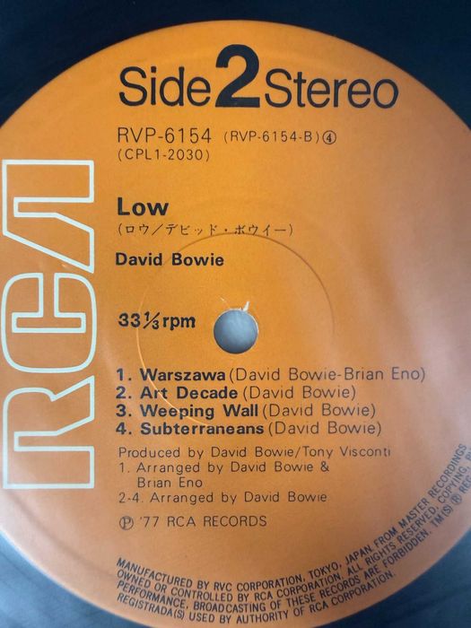 David Bowie – Low | RVP‑6154 (Japan, record VG+)