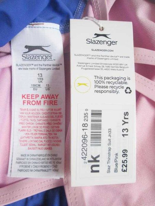 Слитный спортивный купальник для бассейна и пляжа Slazenger .