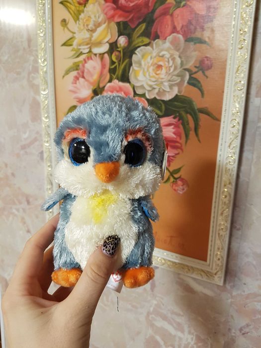 TY Beanie Boos глазастик пингвин FISHER 15 см оригинал Новинка 2024