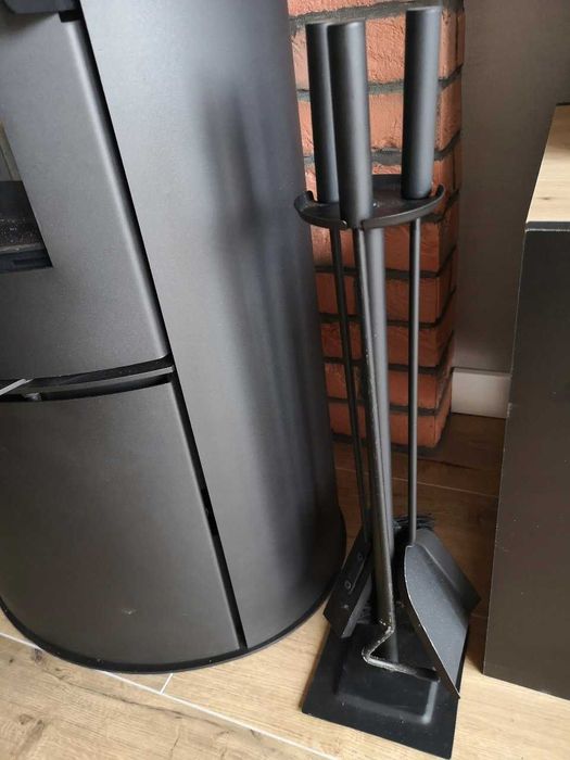 Zestaw Kominkowy Przybory Do Kominka Szufelka Zmiotka Pogrzebacz 3x