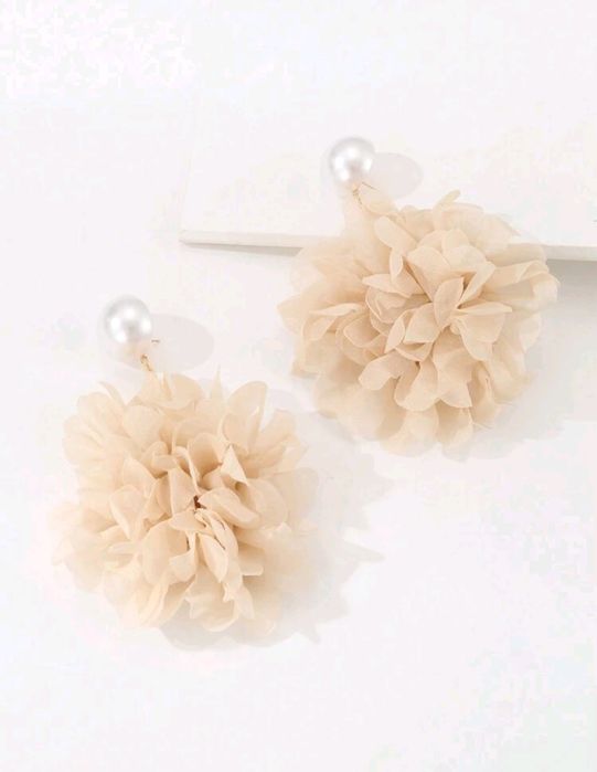 Lekkie szyfonowe koronkowe Kolczyki szampańskie Biżuteria