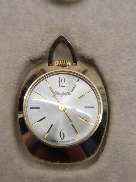 Rzadki unikalny zegarek naszyjnik *Glashutte*