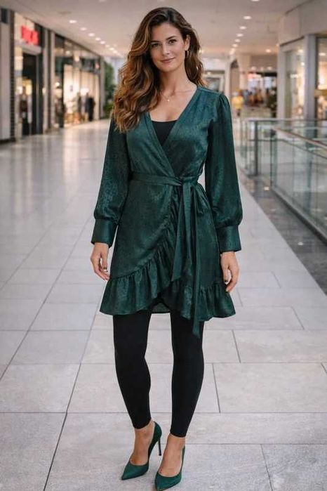vestido de estilo wrap dress (envelope) no tamanho S/M