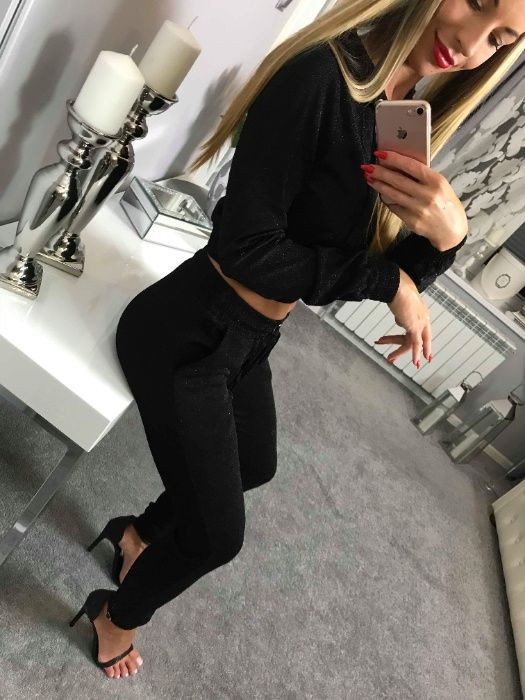 Dres czarny błyszczący L