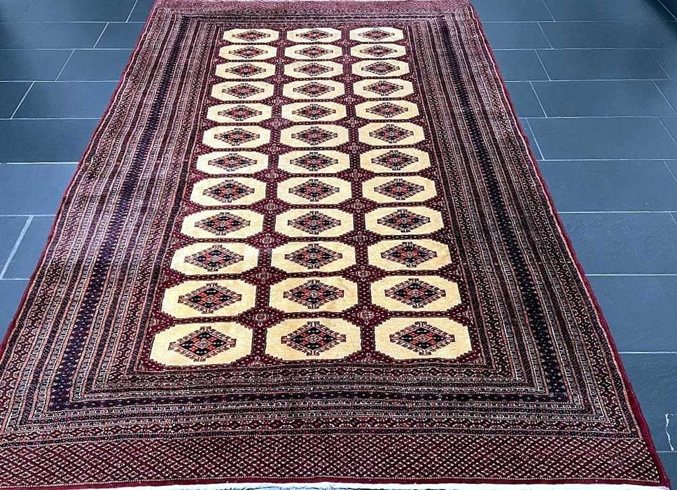 Tapete BOCHARA Paquistanês em lã, 280cm x 190cm (PERFEITO - COMO NOVO)