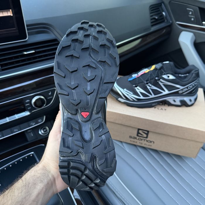 Чоловічі вологостійкі термо кросівки саломон осіні зимові  Salomon XT6 Gore Tex black silver premium