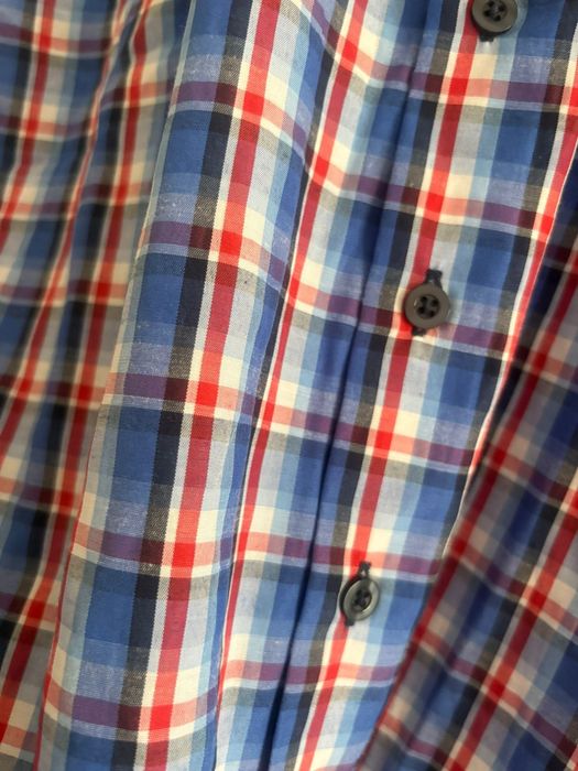 Moda męska - Niebieska w czerwoną kratę. Imperial Modern Fit.