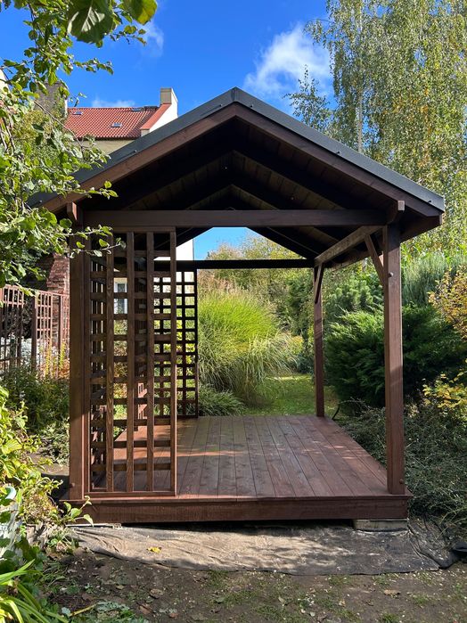 Wiata, altany, zadaszenie,pergola przyscienna,domki ogrodowe