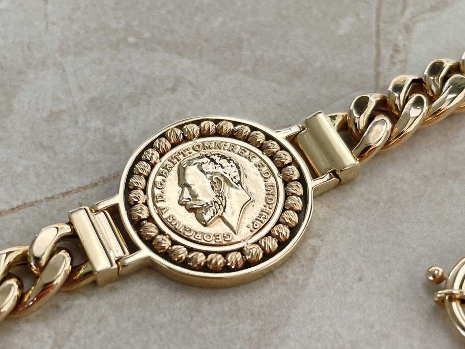 Bransoletka złota Moneta Gruba Pancerka Polecam !