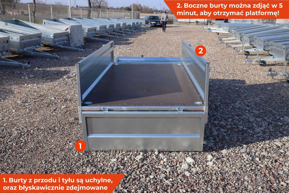 ULTRA mocna przyczepa samochodowa spawana Neptun 236 x 126 kiper 750kg