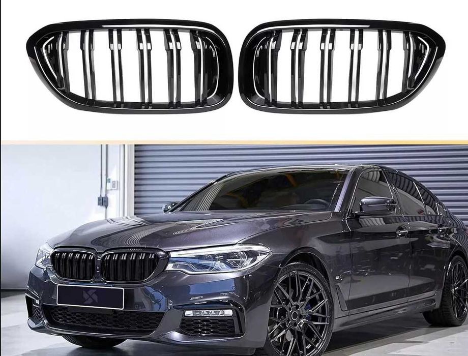 GRILL M5 NERKI zderzaka BMW G30 G31 2017/2020 przedlift czarny połysk