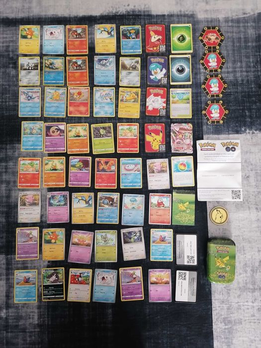 63 Cartas Pokemon - Medalha Pikachu  - colecionador