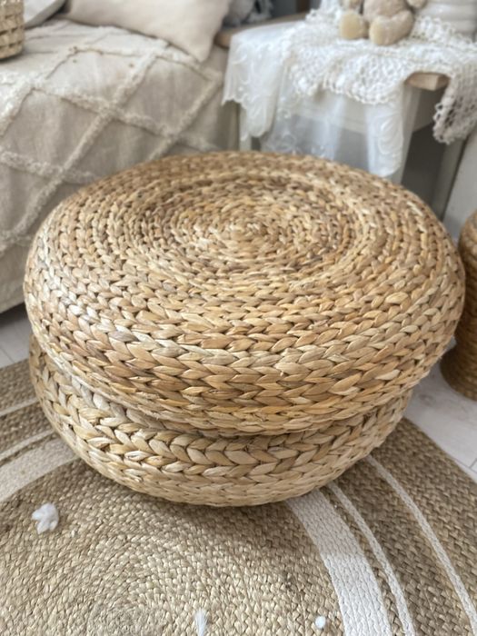 Pufa Ikea pleciona boho ALSEDA