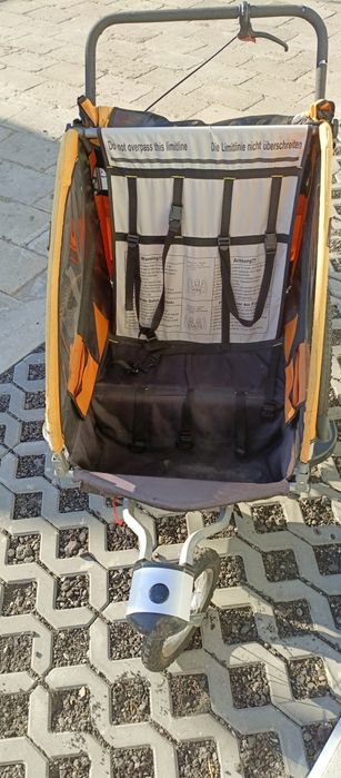 Przyczepka rowerowa dla dzieci, 2 osobowa z funkcją wózka