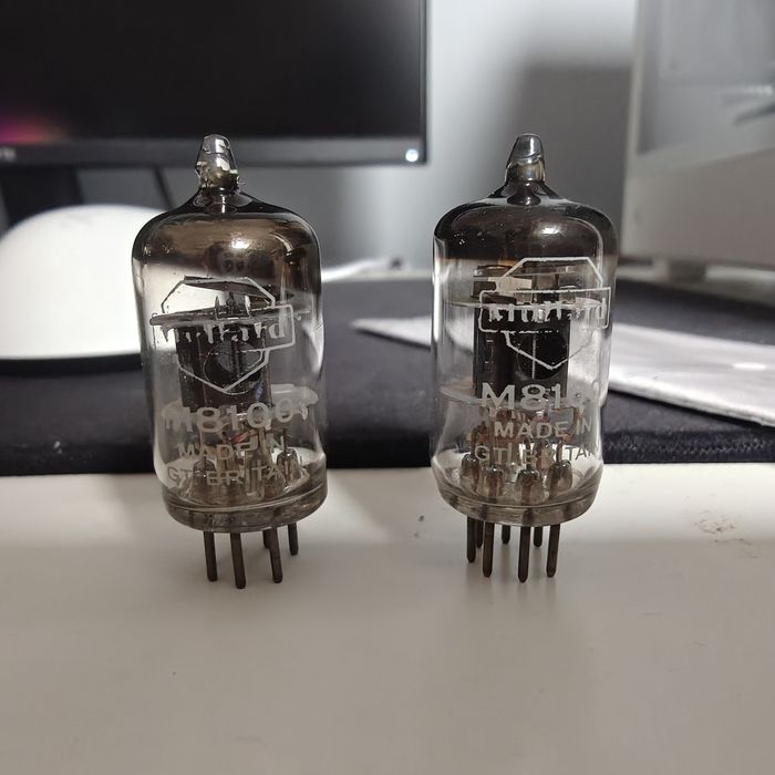 Mullard M8100/CV4100 lampy elektronowe 6J1 / 6J1P / 6AK5 / 5654 / EF95 dobrana para