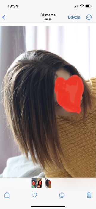 Peruka naturalna BoB ombre brąz 30cm