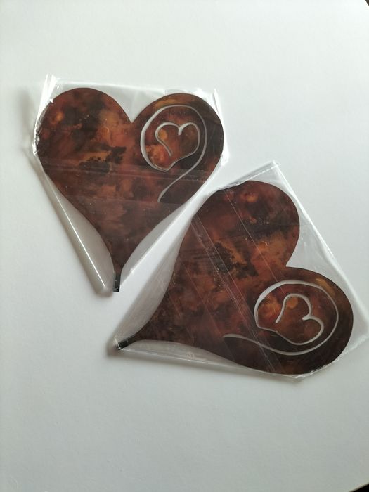 Ozdoba ogrodowa, zardzewiałe serce, metalowe, dekoracja na taras, Nowe