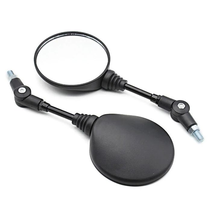 Par de espelhos redondos homologados 10 cm M10 haste moto cafe racer