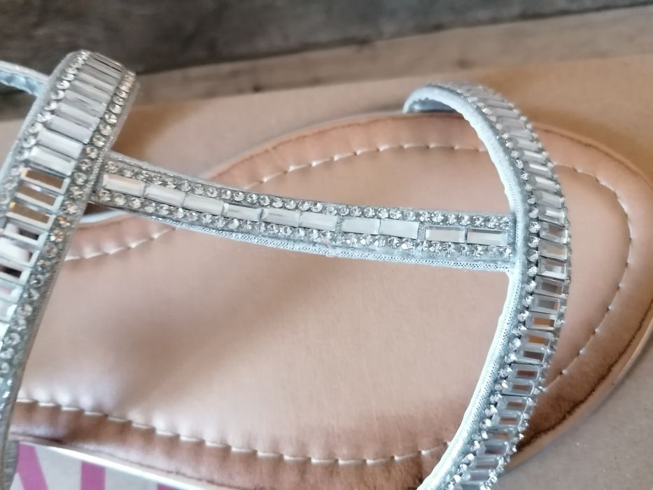 Sandały damskie srebrne