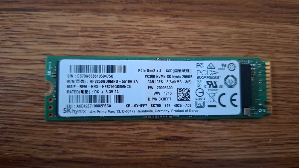 Dysk SSD Nvme 256gb skhynix