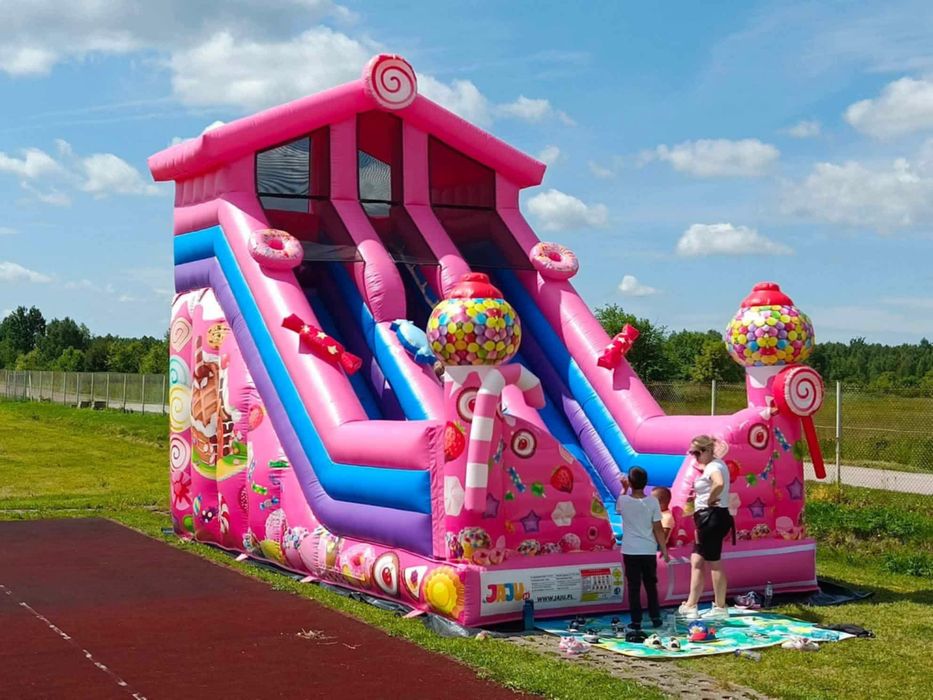 Dmuchaniec, dmuchana zjeżdżalnia CANDY CUKIEREK, wynajem dmuchanców