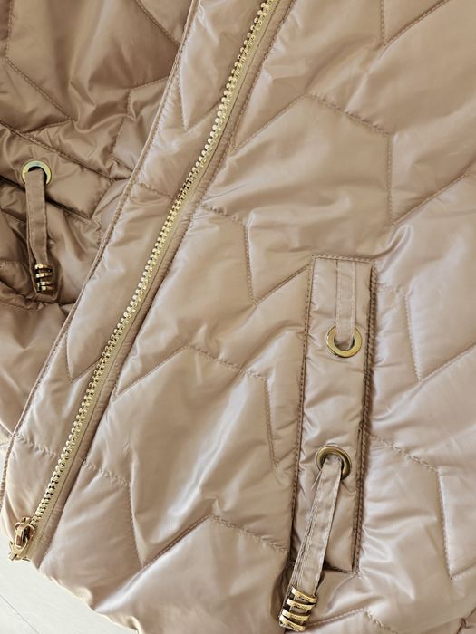 Nowa Kurtka SM Collection S M 38 Pikowana Kaptur Złota