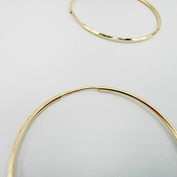Złote kolczyki 585 duże koła diamentowane 42,5mm 2,36g