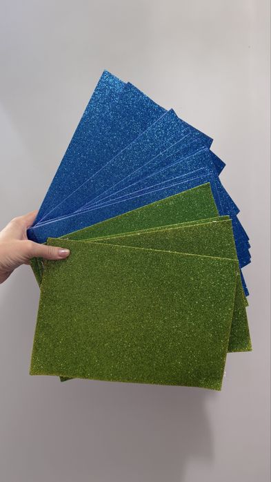 Фоаміран 30х20 глітер самоклеючий 16 шт