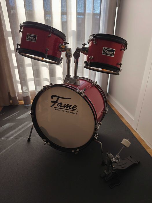 BATERIA Junior - Fame JBJ1049A "Elias" Junior 5-Piece Drum Kit (Red)