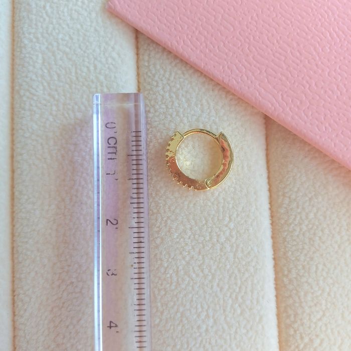 Brinco Delicado de Argola banhada a ouro cim zircónias Swarovski brancas Aço Inoxidável