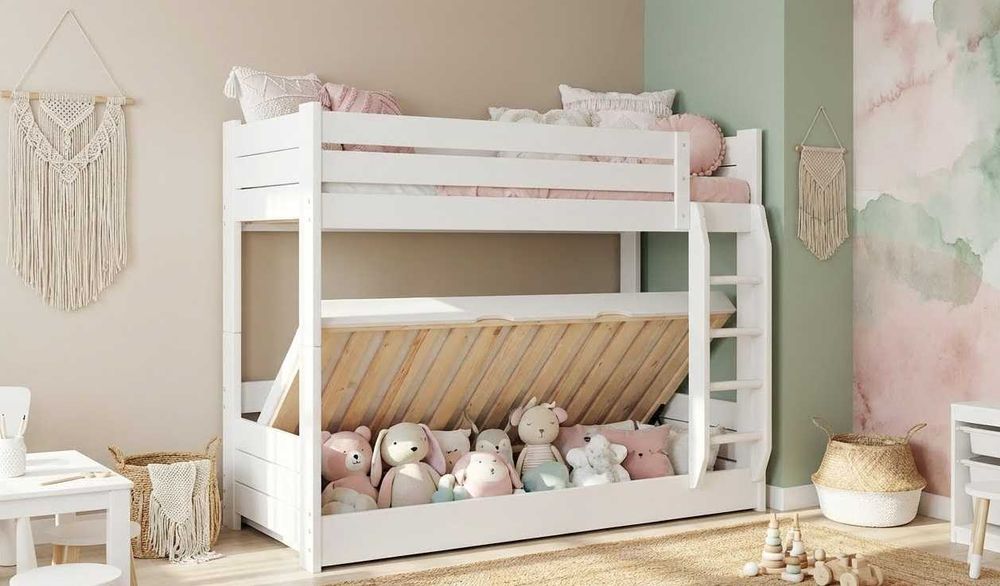 łóżko piętrowe EVER 90x200 otwierane z pojemnikiem 120 kg