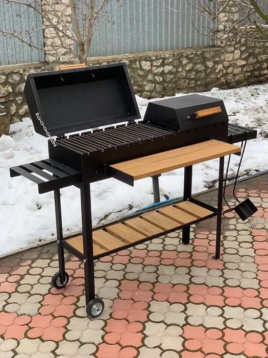 Мангал-барбекю 5 мм на 13 шампурів, решітка-гриль, підставка під казан