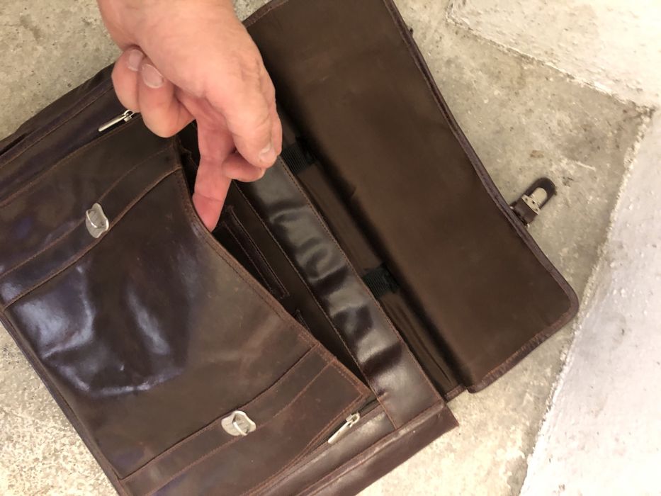 Шкіряний професорський портфель