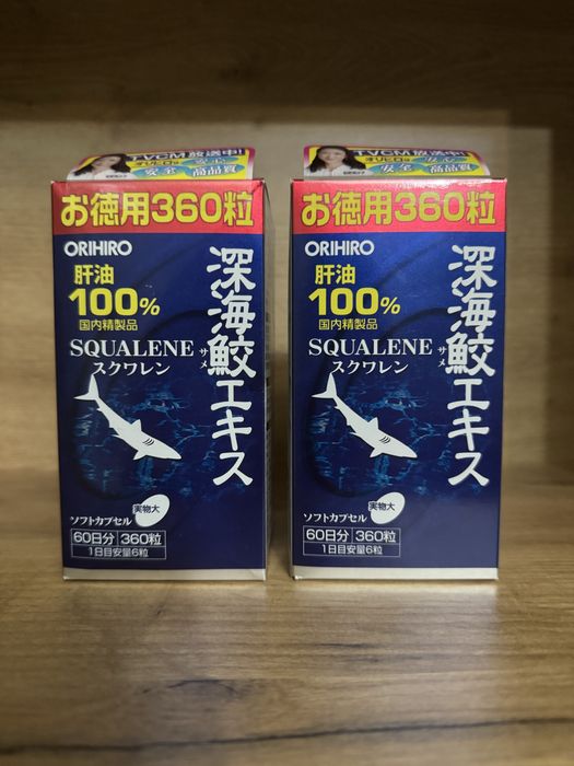 Сквален акулячий жир ORIHIRO Японія 360 капсул – вистачає на 60 днів!