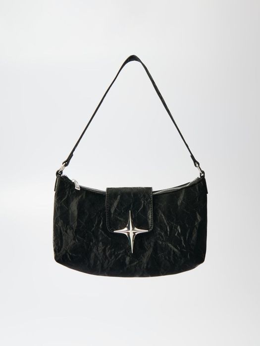 сумка-багет черная молодежная y2k