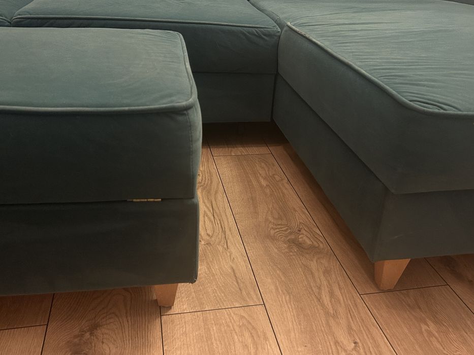 Naroznik regulowane zaglowki welur nozki pufa