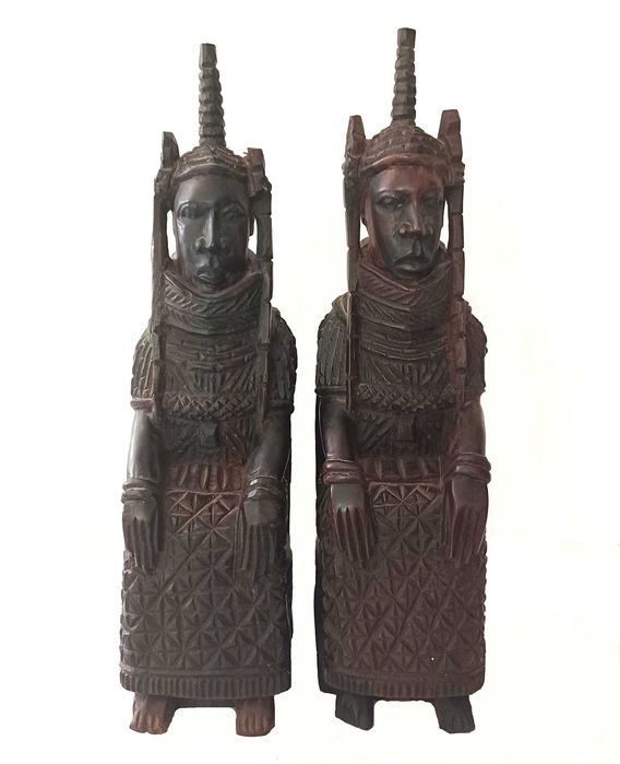 Rei (Oba) e a Rainha do antigo Reino do Benim-1956