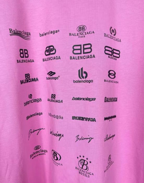 Футболка лонг Balenciaga рожева