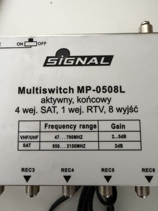 Multiswitch signal MP-0508L 4 wejscia 8 wyjsc