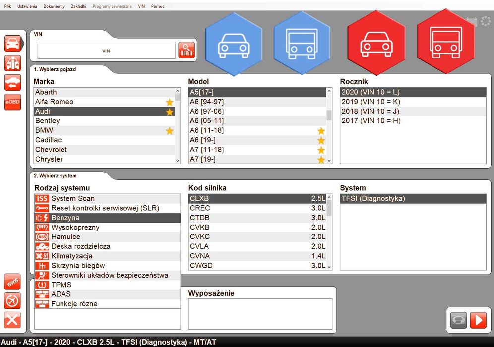 Polski program diagnostyczny do interfejsów testerów multidiag pro +