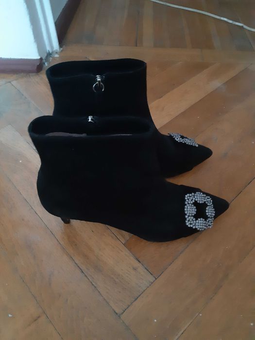 Czarne botki welur Loft 37