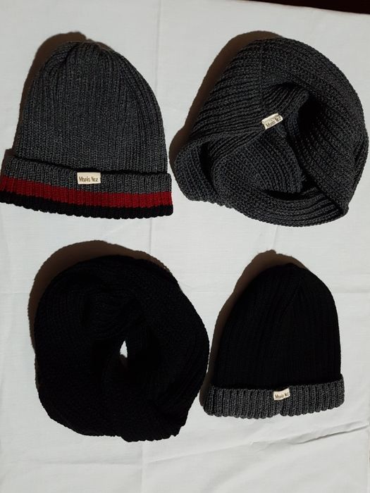 Golas e gorros em lã para homem, mulher e criança