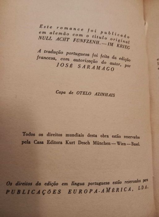 Hellmut Kirst - 4 livros 08/15 (Trad. J. Saramago)