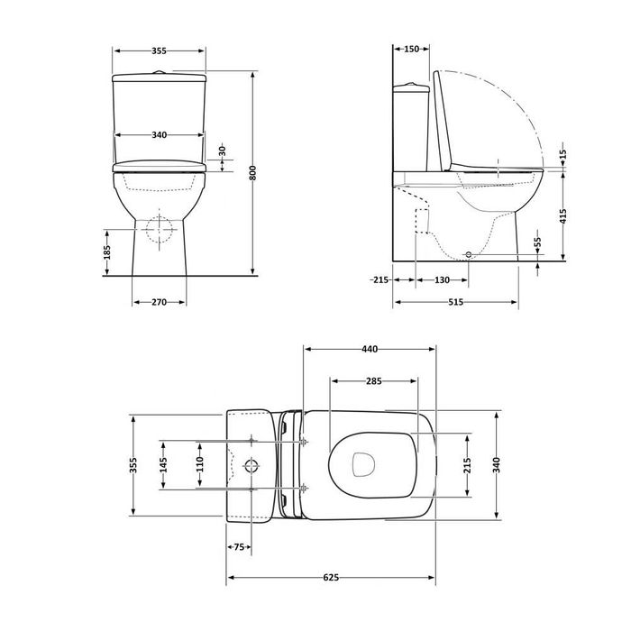 Акція! Пристінний безобідковий унітаз Qtap Nando з кришкою soft-close