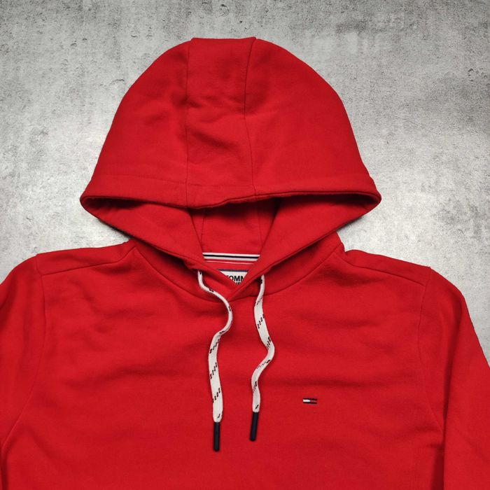 MĘSKA Bluza z Kapturem PREMIUM Hodie Tommy Hilfiger Jeans Czerwona Haft