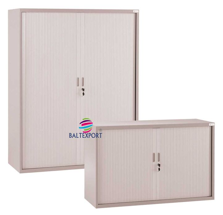 Armário Persiana 1980x1200x420mm Cinza / Preto com 4 Prateleiras NOVO